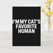 Cats Favorite Human Men Women Kids Mom Dad Family  カード (黄色い花)