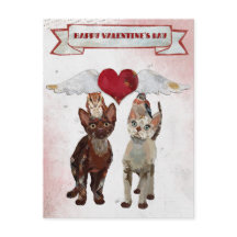 CATS & FEATHER VALENTINEのポストカード