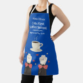 Cats First Coffee Second Cat Mom Paws Blue Apron エプロン (インサイチュ)