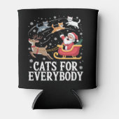 Cats For Everybodyクリスマスキャットおもしろいクリスマスサンタ 缶クーラー (正面)