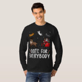 Cats For Everybodyクリスマスキャットおもしろいクリスマスサンタ Tシャツ (正面フル)