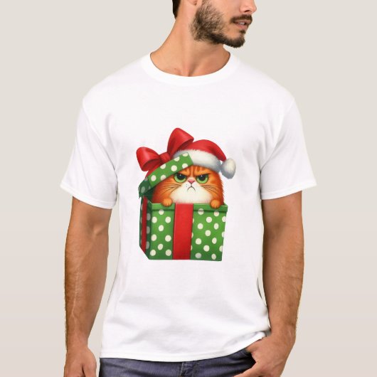 Cats For Everybodyクリスマス猫おもしろいクリスマス女性 Tシャツ (正面)