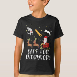 Cats For Everybodyクリスマス猫おもしろいクリスマス女性 Tシャツ