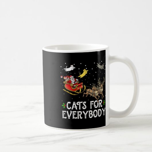 Cats For Everybodyクリスマス猫おもしろいクリスマスWomen Sa コーヒーマグカップ (右)
