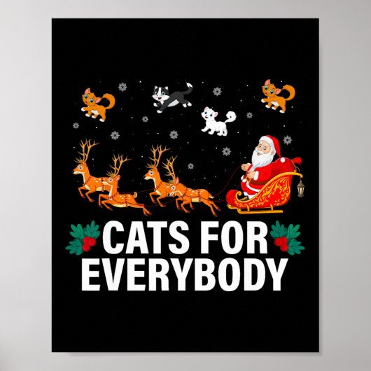 Cats For Everybodyクリスマス猫おもしろいクリスマスWomen Sa ポスター (正面)