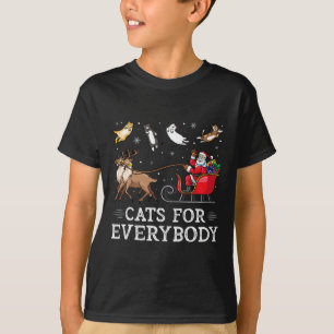 Cats For Everybodyクリスマス猫おもしろいクリスマスWomen Sa Tシャツ