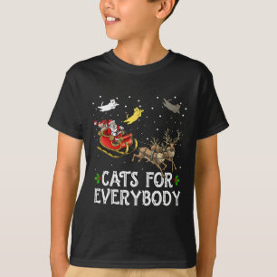 Cats For Everybodyクリスマス猫おもしろいクリスマスWomen Sa Tシャツ