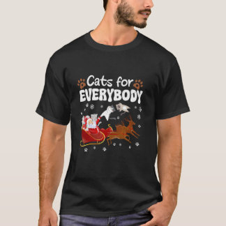 Cats For Everybodyクリスマス猫子猫Kitten Meow Tシャツ