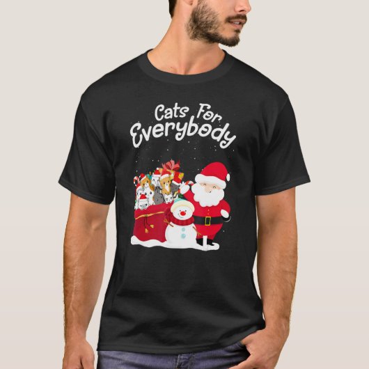 Cats For Everybody Cat Christmas Pajama Santa Ugly Tシャツ (正面)
