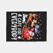 Cats For Everybody Christmas Cat Funny Xmas Men Wo フリースブランケット (正面(横))