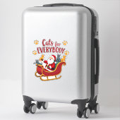 Cats For Everybody Christmas Cat Funny Xmas Women  シール (スーツケース)