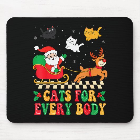 Cats For Everybody Christmas Cat Funny Xmas Women マウスパッド (正面)