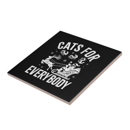 Cats For Everybody Funny Christmas Santa Cat Lover タイル (側面)