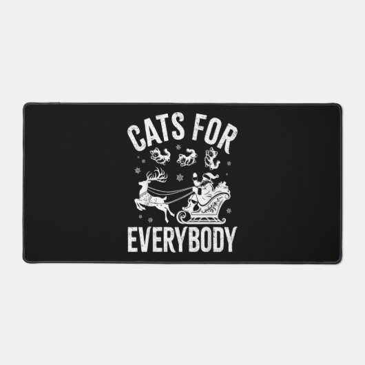 Cats For Everybody Funny Christmas Santa Cat Lover デスクマット (正面)