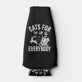 Cats For Everybody Funny Christmas Santa Cat Lover ボトルクーラー