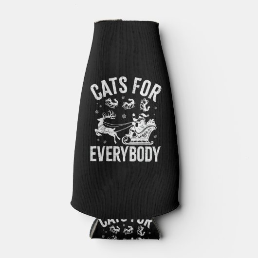 Cats For Everybody Funny Christmas Santa Cat Lover ボトルクーラー (正面)