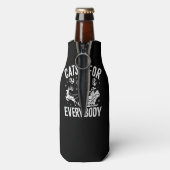 Cats For Everybody Funny Christmas Santa Cat Lover ボトルクーラー (ボトル裏面)