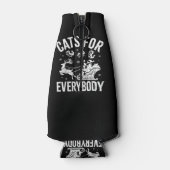Cats For Everybody Funny Christmas Santa Cat Lover ボトルクーラー (裏面)