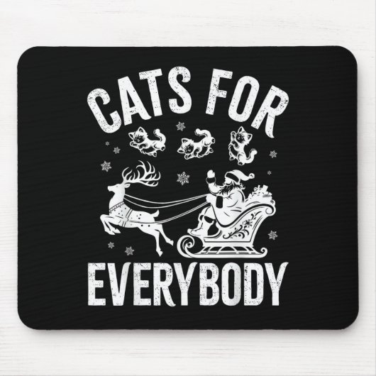 Cats For Everybody Funny Christmas Santa Cat Lover マウスパッド (正面)