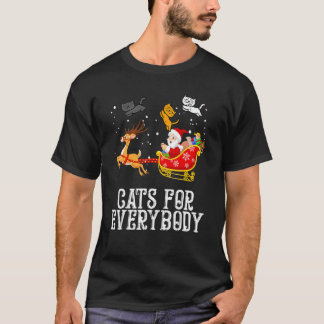 Cats For Everybody Santa  Christmas Pjs Xmas Cat Tシャツ