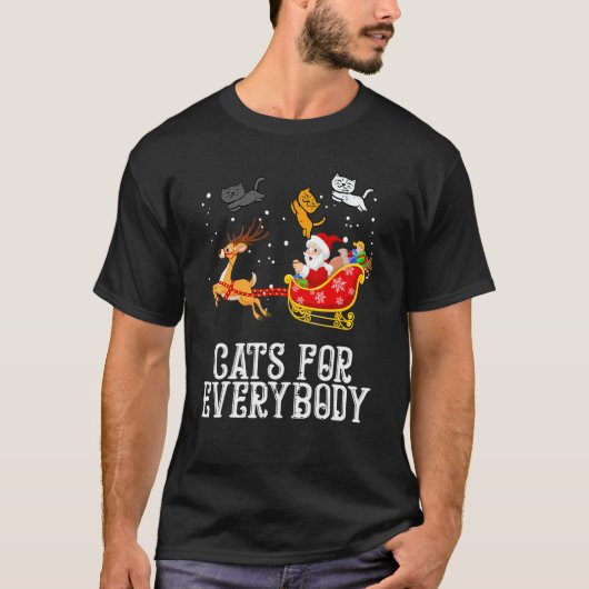 Cats For Everybody Santa  Christmas Pjs Xmas Cat Tシャツ (正面)