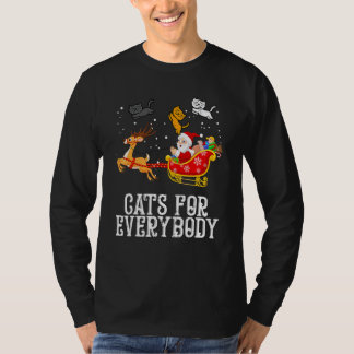 Cats For Everybody Santa  Christmas Pjs Xmas Cat Tシャツ