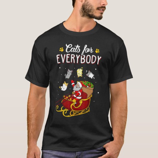 Cats For Everybody Ugly Christmas Cat Tシャツ (正面)