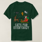 Cats For Everyone Santa Christmas PJsおもしろいクリスマス Tシャツ (デザイン正面)