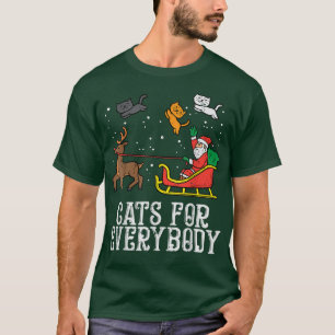 Cats For Everyone Santa Christmas PJsおもしろいクリスマス Tシャツ