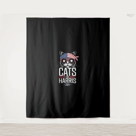 Cats for Harris 2024 – カマラハリス社長 タペストリー (正面)