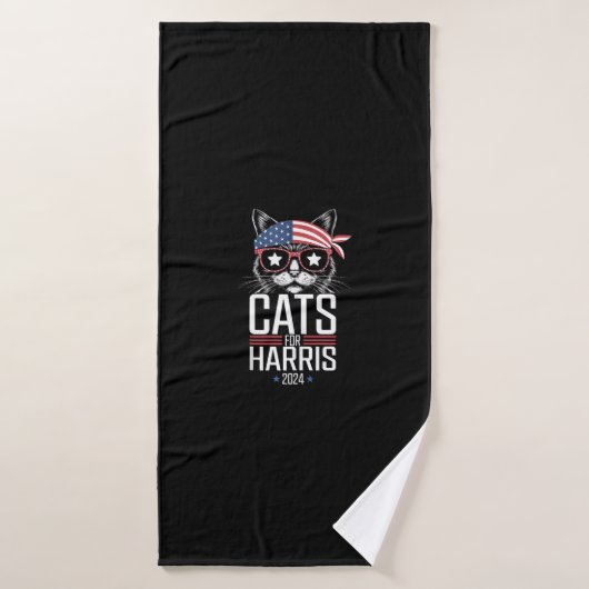 Cats for Harris 2024 – カマラハリス社長 バスタオル (バスタオル)
