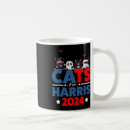 Cats For Harris 2024 - Kamala Harris Halloween Men コーヒーマグカップ (右)