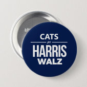 Cats for Harris Walz 缶バッジ (正面&裏面)