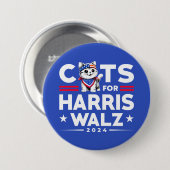 Cats for Harris Walz 2024選挙運動 缶バッジ (正面&裏面)