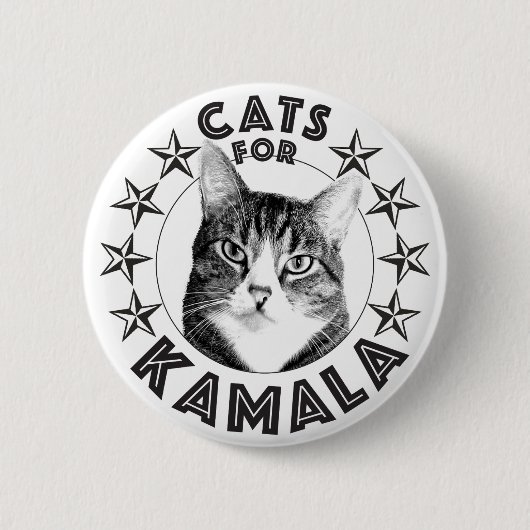 cats for KAMALA 2024 缶バッジ (正面)