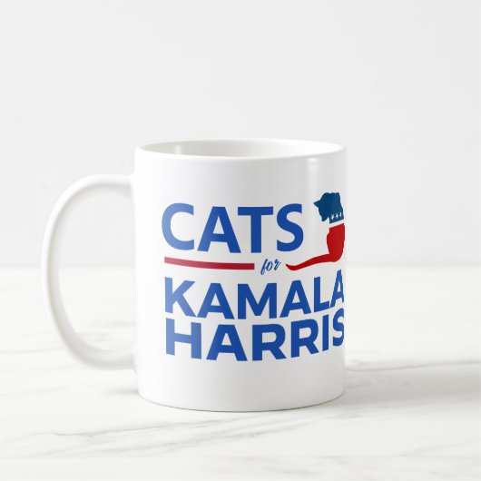 Cats for Kamala Harris コーヒーマグカップ (左)