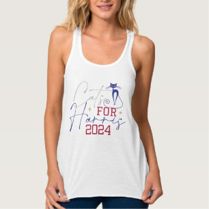 Cats for Kamala Harris president USA 2024選挙 タンクトップ