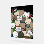 Cats for Palestine – Kawaii Cats for Justice アクリルサイン (傾斜)