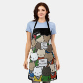 Cats for Palestine – Kawaii Cats for Justice エプロン (着用した状態)