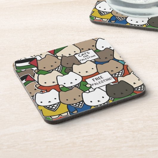Cats for Palestine – Kawaii Cats for Justice コースター (左側)