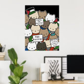 Cats for Palestine – Kawaii Cats for Justice ポスター (ホームオフィス)