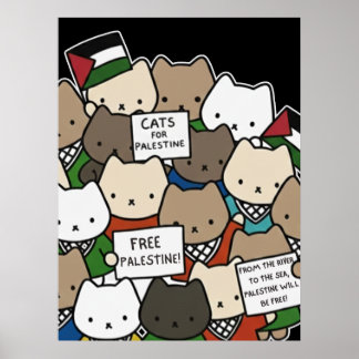 Cats for Palestine – Kawaii Cats for Justice ポスター
