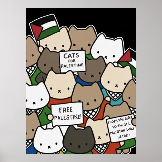 Cats for Palestine – Kawaii Cats for Justice ポスター (正面)