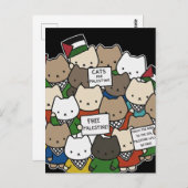 Cats for Palestine – Kawaii Cats for Justice ポストカード (正面/裏面)