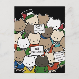 Cats for Palestine – Kawaii Cats for Justice ポストカード