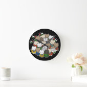 Cats for Palestine – Kawaii Cats for Justice ラウンド壁時計 (ホーム)