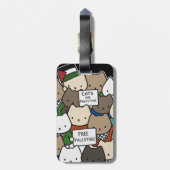 Cats for Palestine – Kawaii Cats for Justice ラゲッジタグ (裏面縦)