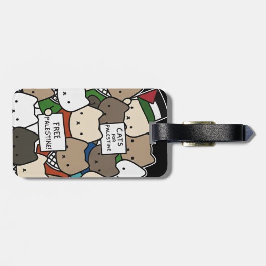 Cats for Palestine – Kawaii Cats for Justice ラゲッジタグ (裏面横)