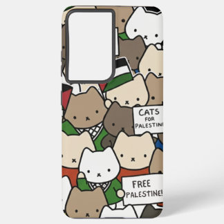 Cats for Palestine – Kawaii Cats for Justice Samsung Galaxy S21+ケース