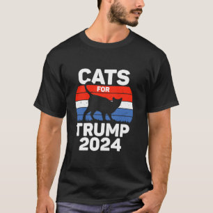 Cats For Trump 2024政治おもしろい猫好きUSA Tシャツ